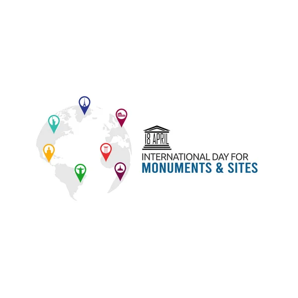 Gráfico Vectorial Del Día Internacional Para Los Monumentos Los Sitios — Vector de stock
