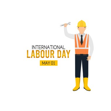 Uluslararası İşçi Bayramı 'nın vektör grafiği uluslararası İşçi Bayramı kutlamaları için iyi. düz dizayn. İlan tasarımı. Düz illüstrasyon.