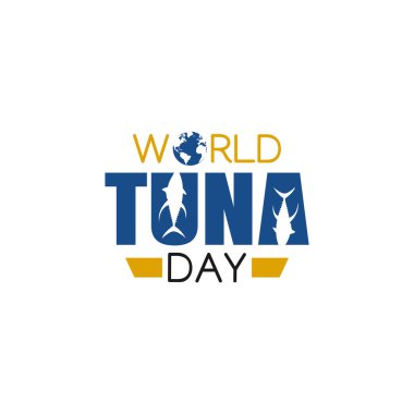 Dünya Ton Balığı Günü 'nün vektör grafiği Ton Balığı Günü kutlamaları için iyidir. düz dizayn. İlan tasarımı. Düz illüstrasyon.