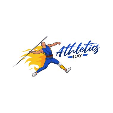 Dünya Atletizm Günü 'nün vektör grafiği dünya atletizm günü kutlamaları için iyidir. düz dizayn. İlan tasarımı. Düz illüstrasyon.