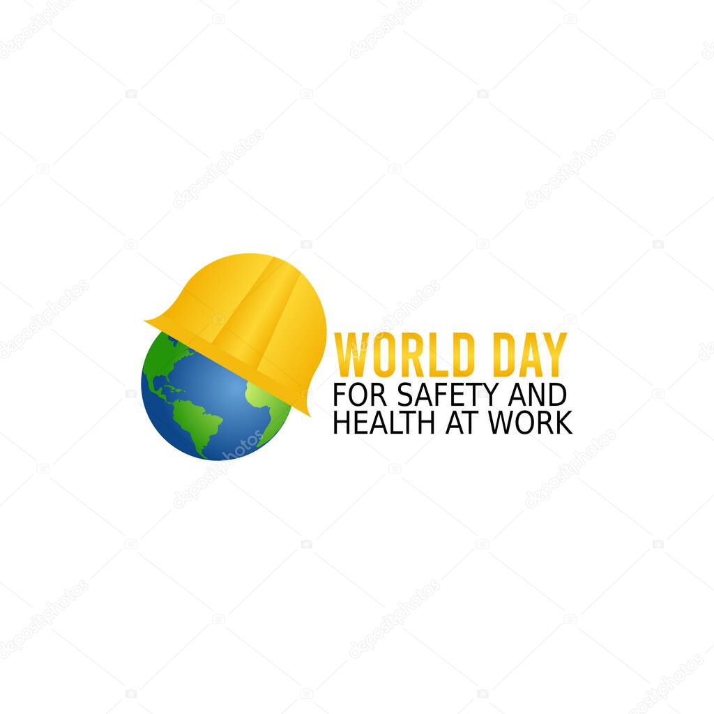 vector graphic of world day for safety and health at work good for world day for safety and health at work celebration. flat design. flyer design.flat illustration.