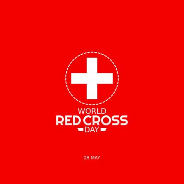 Dünya Kızıl Haç Günü 'nün vektör grafiği Kızıl Haç Günü kutlamaları için iyidir. düz dizayn. İlan tasarımı. Düz illüstrasyon.