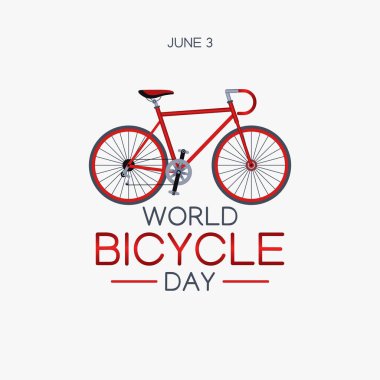 Bisiklet gününün vektör grafiği dünya bisiklet günü kutlaması için iyidir. düz dizayn. İlan tasarımı. Düz illüstrasyon.