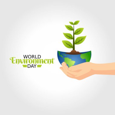 Dünya Çevre Günü 'nün vektör grafiği Dünya Çevre Günü kutlamaları için iyidir. düz dizayn. İlan tasarımı. Düz illüstrasyon.