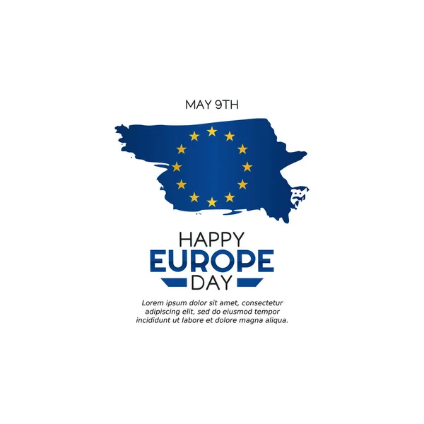 Vektor Grafika Boldog Európai Nap Boldog Európai Nap Ünnepe Lapos — Stock Vector