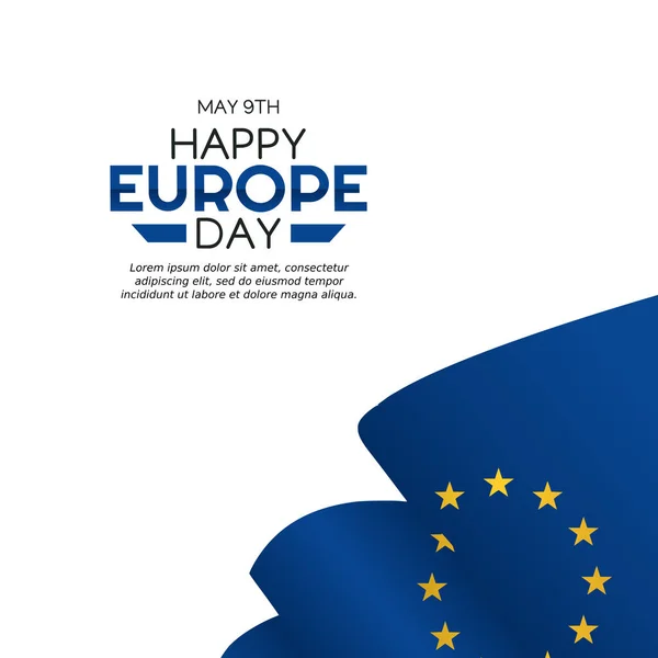 Vektor Grafika Boldog Európai Nap Boldog Európai Nap Ünnepe Lapos — Stock Vector