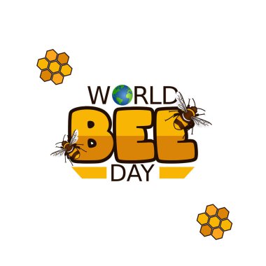 Dünya Arı Günü 'nün vektör grafiği dünya arı günü kutlaması için iyi. düz dizayn. İlan tasarımı. Düz illüstrasyon.