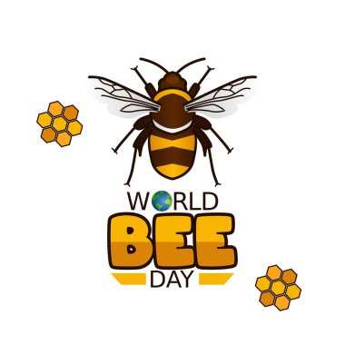 Dünya Arı Günü 'nün vektör grafiği dünya arı günü kutlaması için iyi. düz dizayn. İlan tasarımı. Düz illüstrasyon.