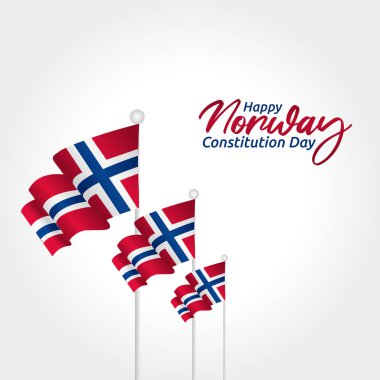 Norveç Anayasa Günü 'nün vektör grafiği Anayasa Günü kutlamaları için iyidir. düz dizayn. İlan tasarımı. Düz illüstrasyon.