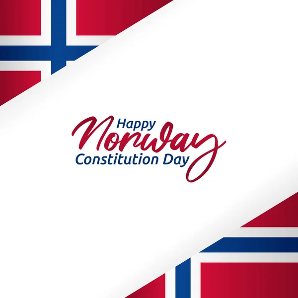Vektor Grafika Norvégia Alkotmány Nap Alkotmány Ünnepe Lapos Kialakítás Szórólap — Stock Vector