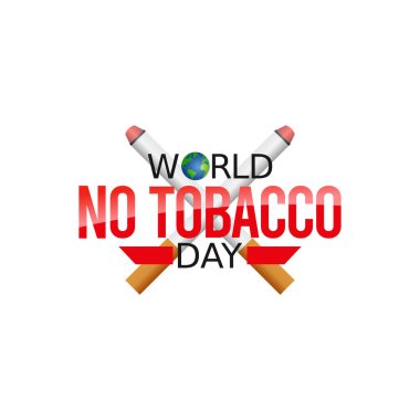 Dünyanın vektör grafiği tütün günü yok dünya için iyi bir gün değil tütün günü kutlaması yok. düz dizayn. İlan tasarımı. Düz illüstrasyon.