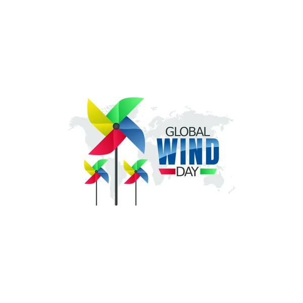 Vector Graphic Global Wind Day Good Global Wind Day Celebration — Stok Vektör