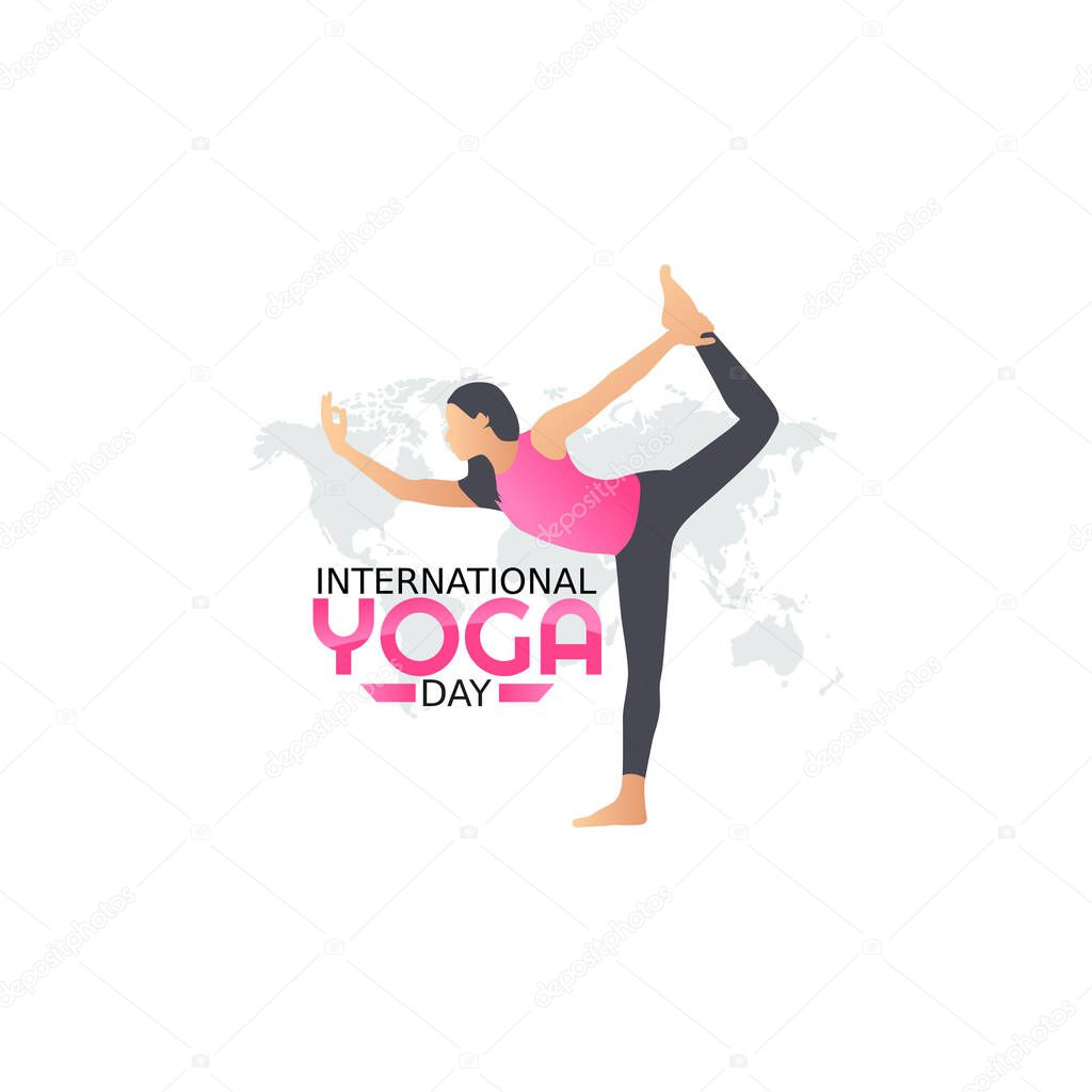 vector graphic of international yoga day good for international yoga day celebration. flat design. flyer design.flat illustration.