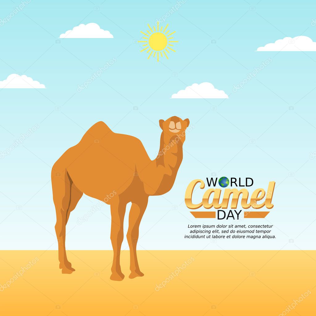 vector graphic of world camel day good for world camel day celebration. flat design. flyer design.flat illustration.