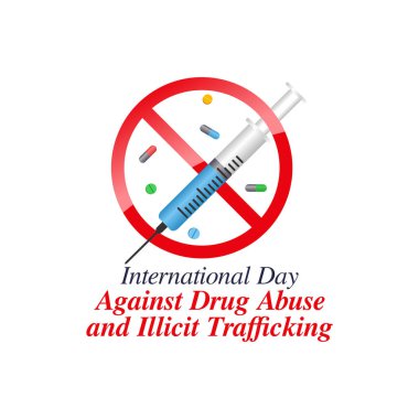 Uyuşturucu Bağımlılığı ve Yasadışı Kaçakçılığa Karşı Uluslararası Gün 'ün vektör grafiği Uyuşturucu Bağımlılığı ve Kaçakçılık kutlamalarına karşı Uluslararası Gün için iyi. düz dizayn. Broşür tasarımı.
