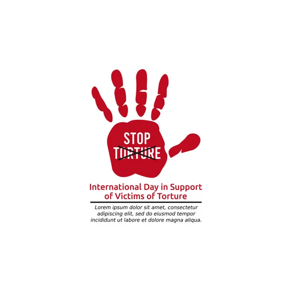 Vector Gráfico Del Día Internacional Apoyo Las Víctimas Tortura Bueno — Vector de stock