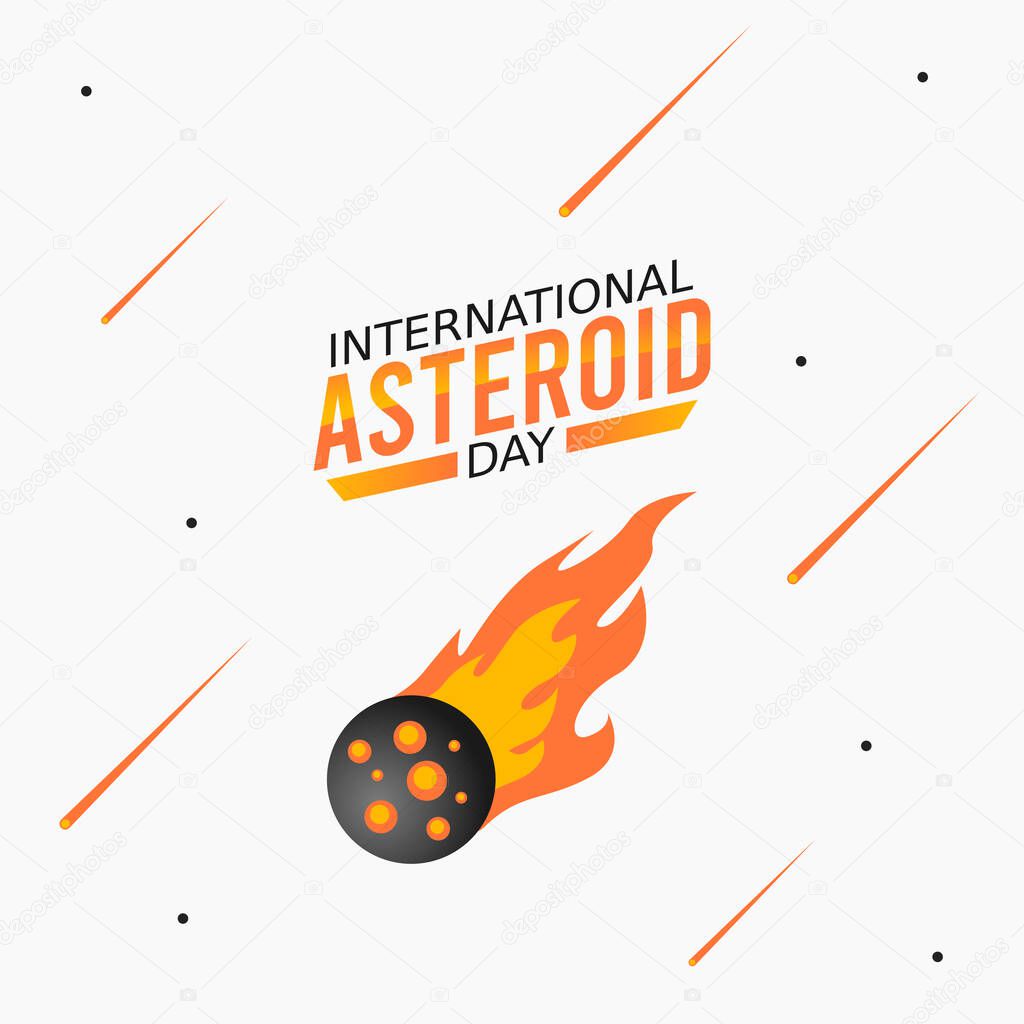 vector graphic of international asteroid day good for international asteroid day celebration. flat design. flyer design.flat illustration.