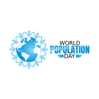 Dünya nüfus gününün vektör grafiği dünya nüfusu günü kutlamaları için iyidir. düz dizayn. İlan tasarımı. Düz illüstrasyon.