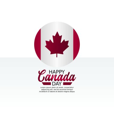 Mutlu Kanada Günü 'nün vektör grafiği Kanada günü kutlamaları için uygun. düz dizayn. İlan tasarımı. Düz illüstrasyon.