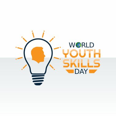 Dünya gençlik becerilerinin vektör grafiği gençlik günü kutlamaları için iyidir. düz dizayn. İlan tasarımı. Düz illüstrasyon.