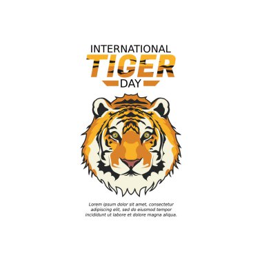 Uluslararası Kaplan Günü 'nün vektör grafiği uluslararası kaplan günü kutlamaları için iyidir. düz dizayn. İlan tasarımı. Düz illüstrasyon.