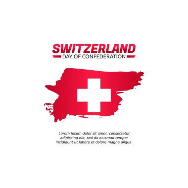 İsviçre Konfederasyon Günü 'nün vektörel grafiği İsviçre Konfederasyon Günü için iyidir. düz dizayn. İlan tasarımı. Düz illüstrasyon.