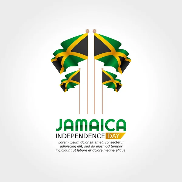 Gráfico Vetorial Dia Independência Jamaica Bom Para Celebração Dia Independência — Vetor de Stock