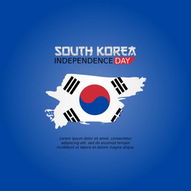 Güney Kore 'nin bağımsızlık gününün vektör grafiği Güney Kore' nin bağımsızlık günü için iyi. düz dizayn. İlan tasarımı. Düz illüstrasyon.