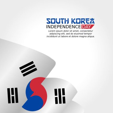 Güney Kore 'nin bağımsızlık gününün vektör grafiği Güney Kore' nin bağımsızlık günü için iyi. düz dizayn. İlan tasarımı. Düz illüstrasyon.