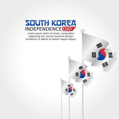 Güney Kore 'nin bağımsızlık gününün vektör grafiği Güney Kore' nin bağımsızlık günü için iyi. düz dizayn. İlan tasarımı. Düz illüstrasyon.