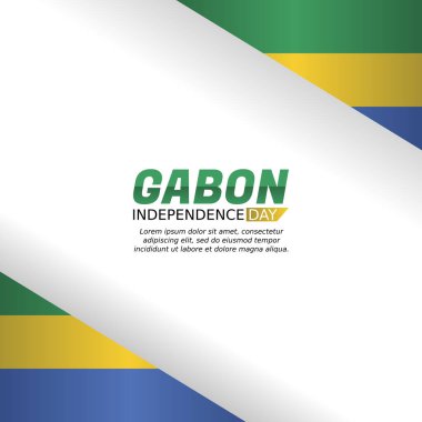Gabon 'un bağımsızlık gününün vektör grafiği Gabon' un bağımsızlık günü kutlamaları için iyi. düz dizayn. İlan tasarımı. Düz illüstrasyon.
