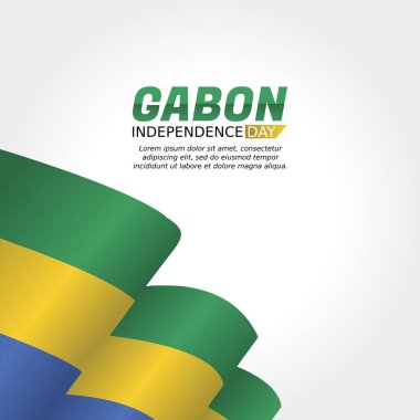 Gabon 'un bağımsızlık gününün vektör grafiği Gabon' un bağımsızlık günü kutlamaları için iyi. düz dizayn. İlan tasarımı. Düz illüstrasyon.