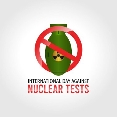 Nükleer testlere karşı uluslararası günün vektör grafiği nükleer testlere karşı uluslararası gün için iyidir. düz dizayn. İlan tasarımı. Düz illüstrasyon.