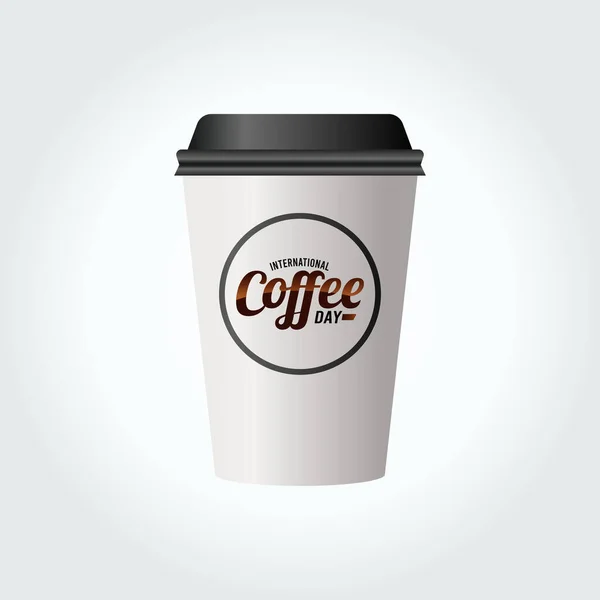 Vektorgrafik Des Internationalen Kaffeetages Gut Für Die Feier Des Internationalen — Stockvektor