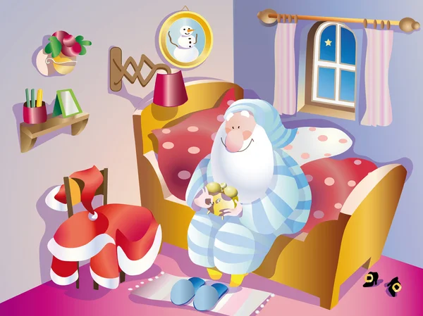 Noel Baba iyi geceler — Stok Vektör