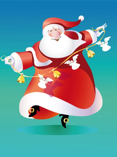 Santa claus dansen — Stockvector