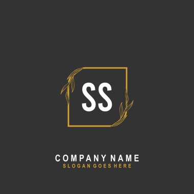 İlk harf SS imzası, güzellik monogramı ve zarif logo tasarımı, ilk imzalı el yazısı logosu, düğün, moda, çiçek ve botanik, yaratıcı şablon.