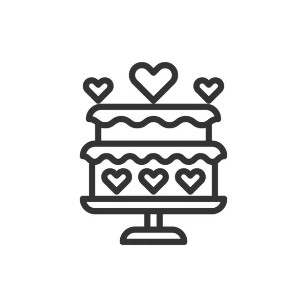 Icono Del Amor Torta Del Corazón Ilustración Del Vector Del — Vector de stock