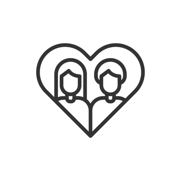 Icône Amour Couple Coeur Illustration Vectorielle Logo — Image vectorielle