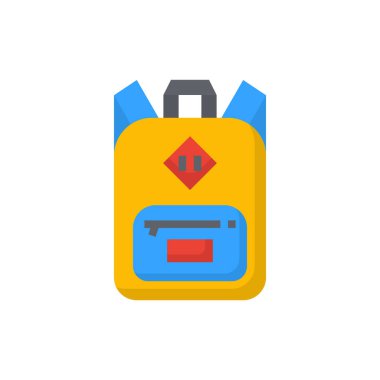 school bag icon flat color vector