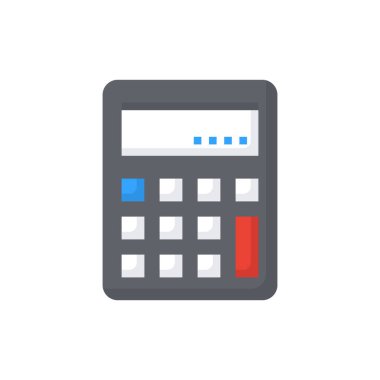 Calculator icon flat color vector