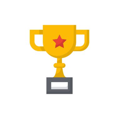 Trophy icon flat color vector