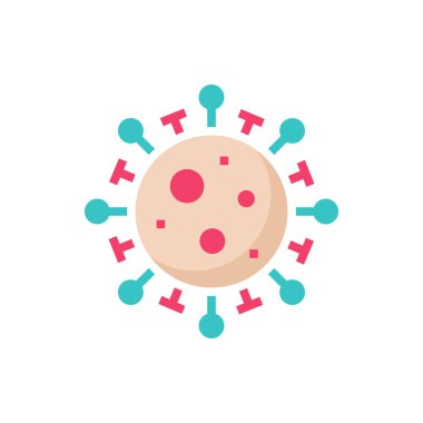 Kuru Öksürük Virüsü Düz Simge Vektörü İllüstrasyonu 