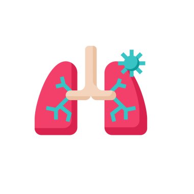 Lung Düz Simge Vektörü İllüstrasyonu