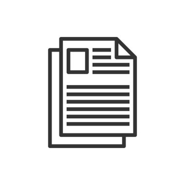 Kağıt Satırı Simge Vektörü İllüstrasyonu