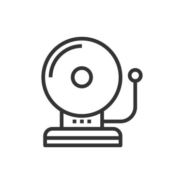 Okul Çanı Satırı Simge Vektörü İllüstrasyonu