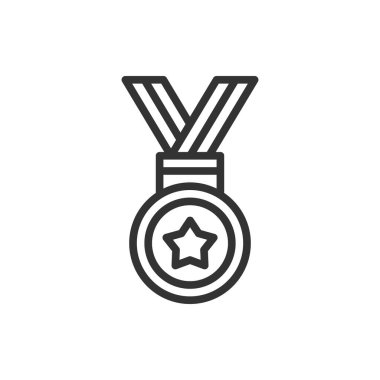 Madalya simgesi çizgi vektörü .