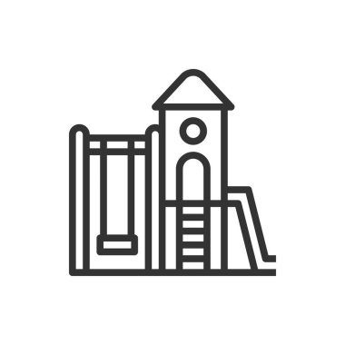 Oyun alanı simgesi çizgi vektörü