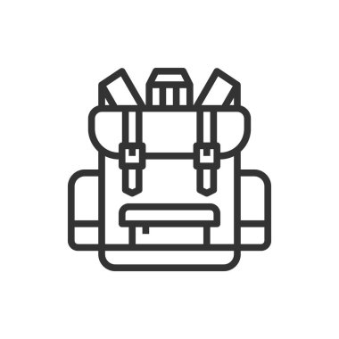 Sırt çantası simge çizgisi vektörü .