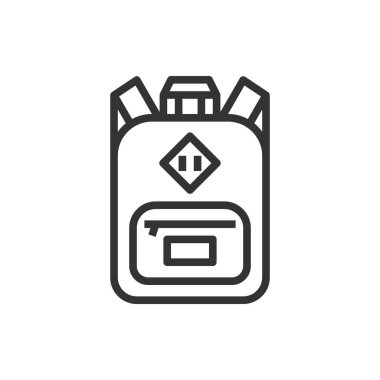 okul çantası simgesi vektörü .